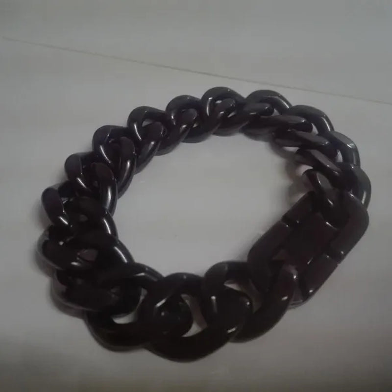 Gold / Black / silver stainless steel curb chain toggle bracelet bangle size : 15mm 21cm jewelry for men women
