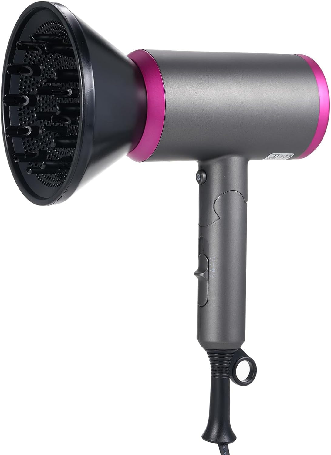 1800W Hair Dryer Professional Salon Anion Hair Dryer with Attachment Diffuser & Nozzles, 2 Speeds Fast Dry with Constant Temperature, Home Use Portable Foldable Hair Dryer