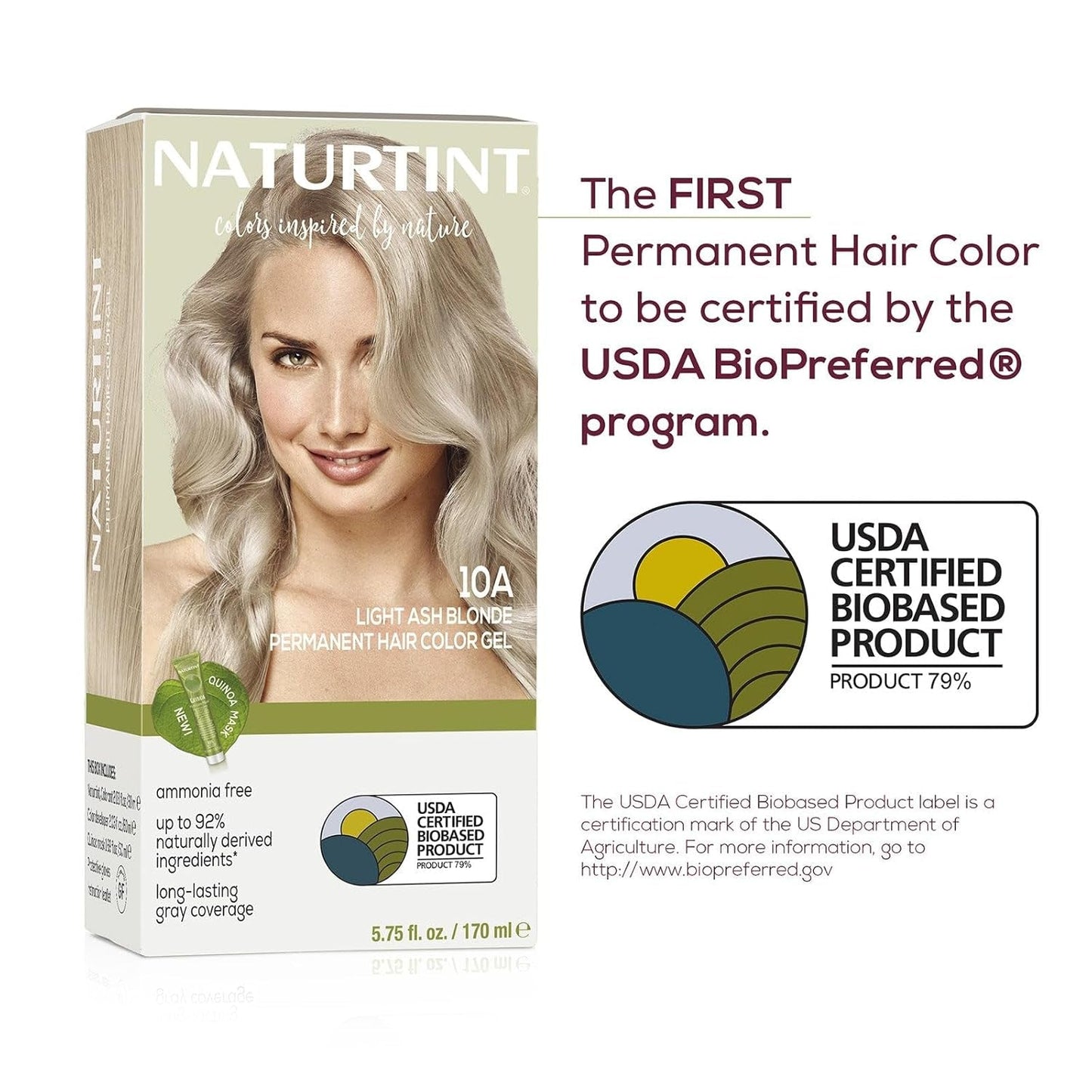 10A Light Ash Blonde Permanent Hair Color (Pack of 1), Ammonia Free, Vegan, Cruelty Free, up to 100% Gray Coverage, Long Lasting Results (Packaging May Vary)