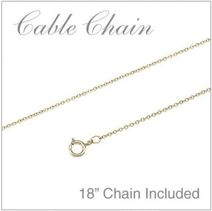 14K Yellow Gold Ruby and Diamond Cross Pendant with 18" Chain