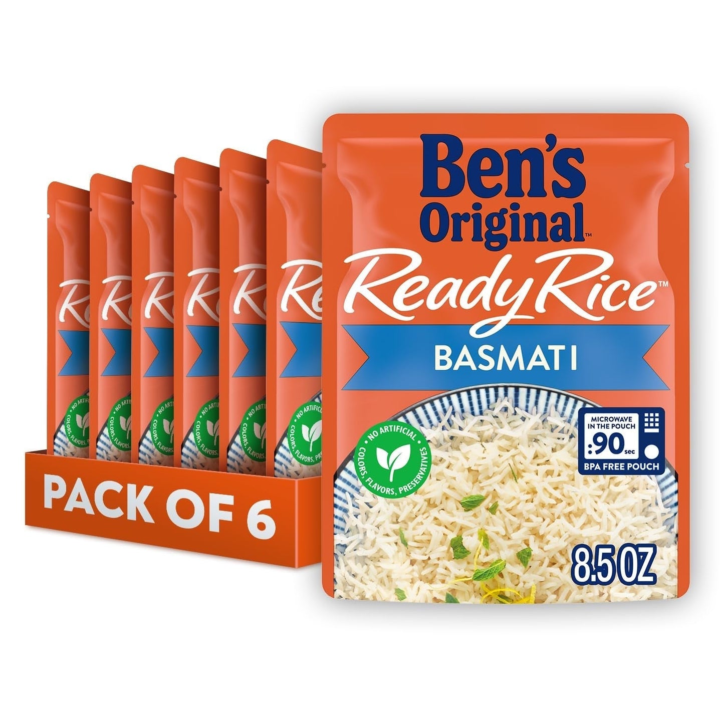 Ready Rice Basmati Rice, Easy Side Dish, 8.5 Oz Pouch (Pack of 6) - WORLD TIME VISITS