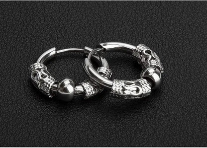 1 Pair Mens Womens Vintage Huggie Hoop Earrings Surgical Stainless Steel 14Mm Hip Hop Punk Earrings Silver Black Hypoallergenic