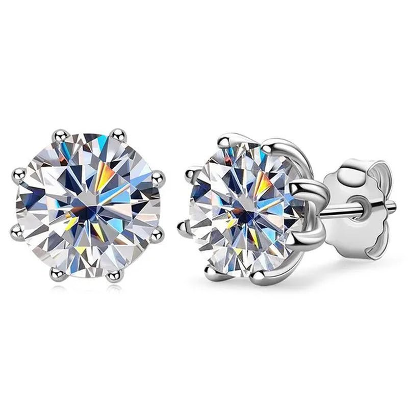 1 Pair Solitaire Diamond Stud Earrings for Women Bridal Wedding Moissanite Earrings