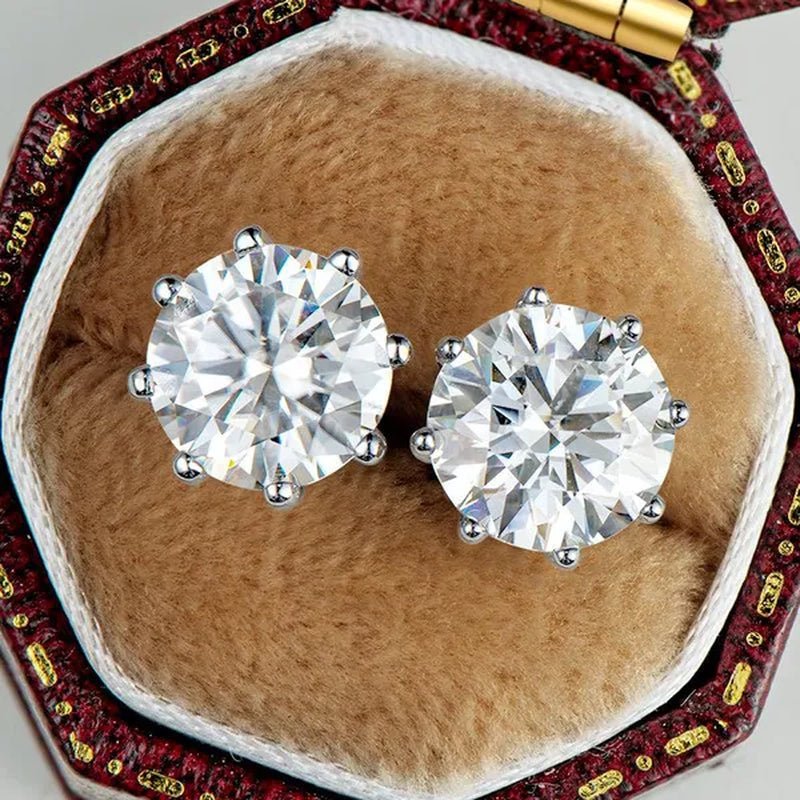1 Pair Solitaire Diamond Stud Earrings for Women Bridal Wedding Moissanite Earrings
