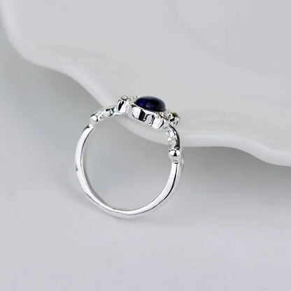 1 pc The Vampire Diaries Rings Elena Gilbert Daylight Rings Vintage Crystal Ring With Blue Lapis Fashion Movies Jewelry Cosplay