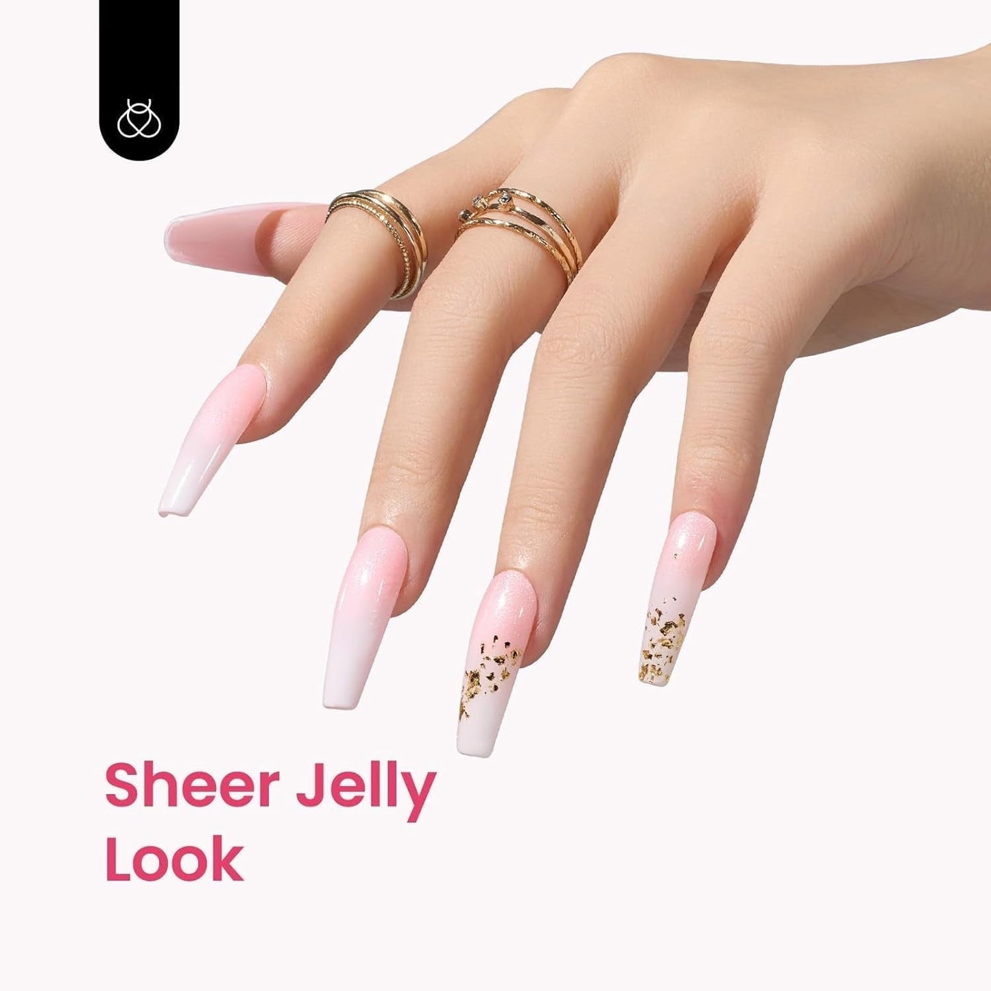 1 Pcs 15 ML Jelly Shimmer Glitter Gel Nail Polish Milky Sheer Baby Pink Nail Polish Art Manicure Spring Summer Colors Uv Gel Mother'S Day Gifts for Mom Girls Women