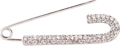 1 PCS 3 Inch Silver Rhinestone Inlaid Alloy Safety Brooch Pins Scarves Buckle Shawl Clip Jewelry Brooch DIY Accessories for Clothing Locking Ornament Fastening Embellish