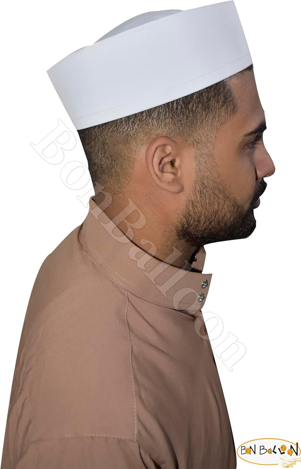 1 Pcs Kufi Koofi Kofi Topi Imam Cap Hat ian Plain White Prayer Muslim Islamic Mens Top Simple Stitch Design Fabric Skull Religious Ceremony Men Headwear Worship Soft Comfortable