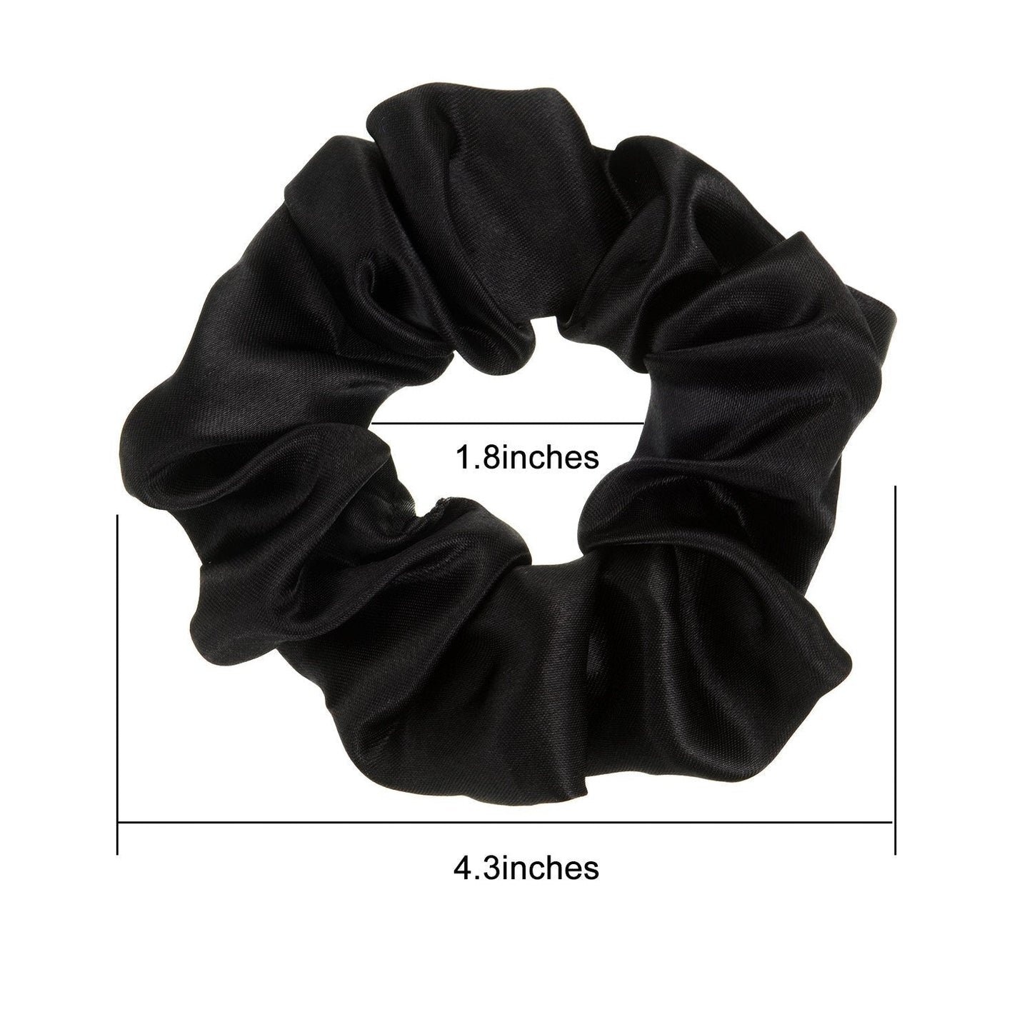 10 Pieces Satin Scrunchies Hair Ties Silky Small Elastic Hair Bobbles Ponytail Holders Curly Accessories for Women Girls Kids Adults(Black) - WORLD TIME VISITS