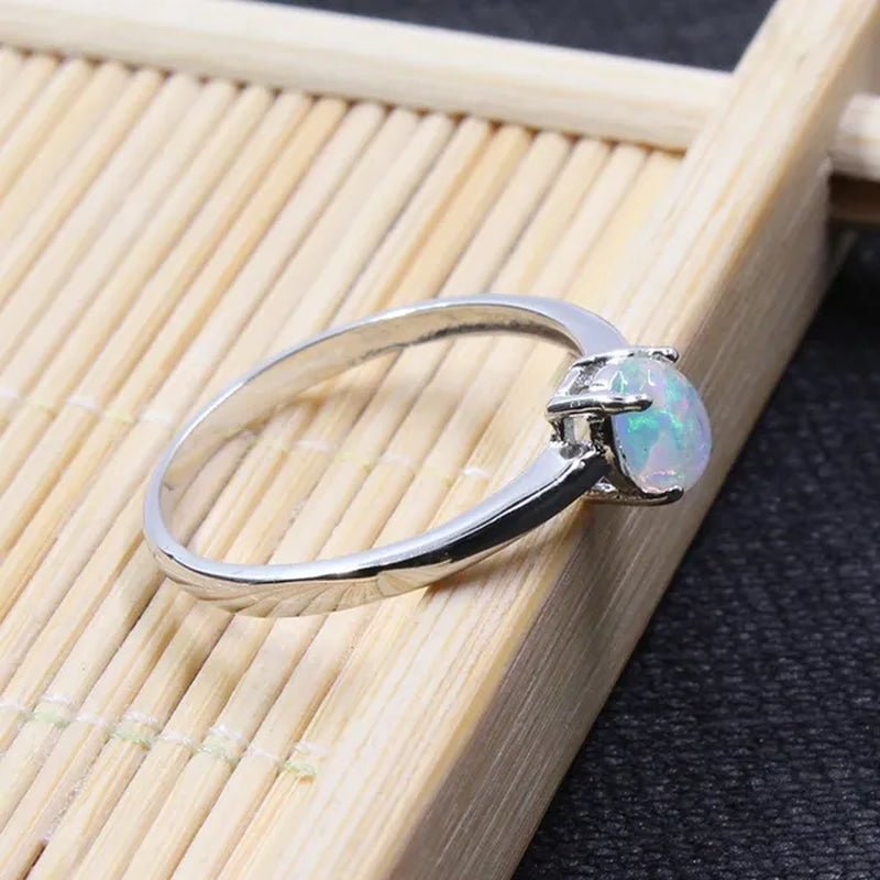 100% natural opal ring for engagement 4 mm * 6 mm brilliant opal silver ring real 925 sterling silver opal ring romantic gift - WORLD TIME VISITS