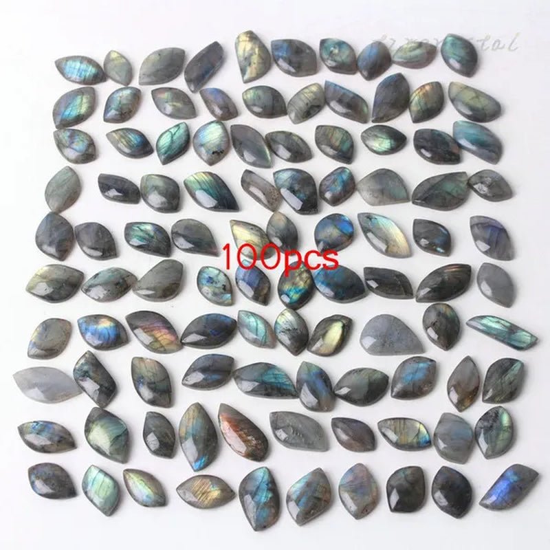 100pcs Irregular Labradorite Cabochon Gemstone Crystal Pendant Decorative Jewelry - WORLD TIME VISITS
