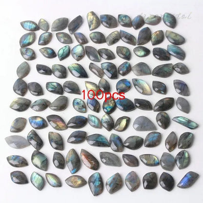 100pcs Irregular Labradorite Cabochon Gemstone Crystal Pendant Decorative Jewelry - WORLD TIME VISITS