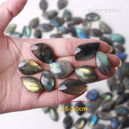 100pcs Irregular Labradorite Cabochon Gemstone Crystal Pendant Decorative Jewelry