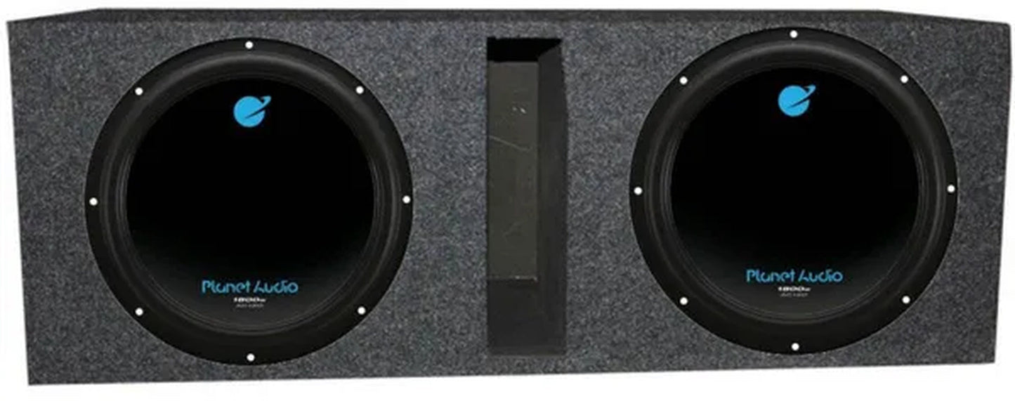 Planet Audio AC12D 12" 3600W 4 Ohm DVC Car Subwoofer Pair W/ Dual Sub Enclosure