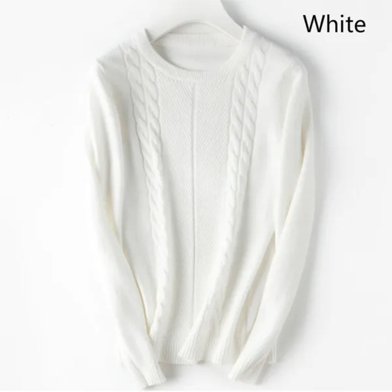 NEW 4 Colors Women Wool Pure Cashmere Sweater Fashion O-neck Soft Woman Female Warm Pull Pullovers Sweaters Plus Size S-XXL