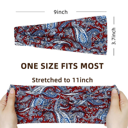 Headbands for Women Boho Elastic Hairbands for Women’S Hair Non Slip Wide Thick Head Band Fashion Soft Fabric Woman Headbands Short Hair Accessories for Women 6 Pack