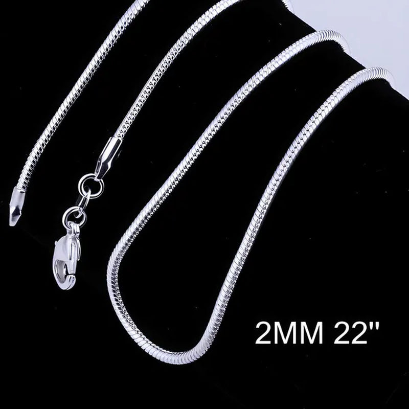 Flat Curb Chain 2mm Wide 16inch~24inch Long Silver Chain for Bracelet Necklace Basic Design Jewelry