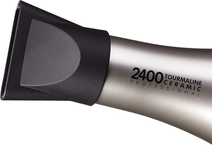 Hair Dryer 2400 Tourmaline Ceramic Technology, Professional Blow Dryer, Maximum Shine, Fast Drying, Adjustable Settings, 3 Attachments, Salon Quality