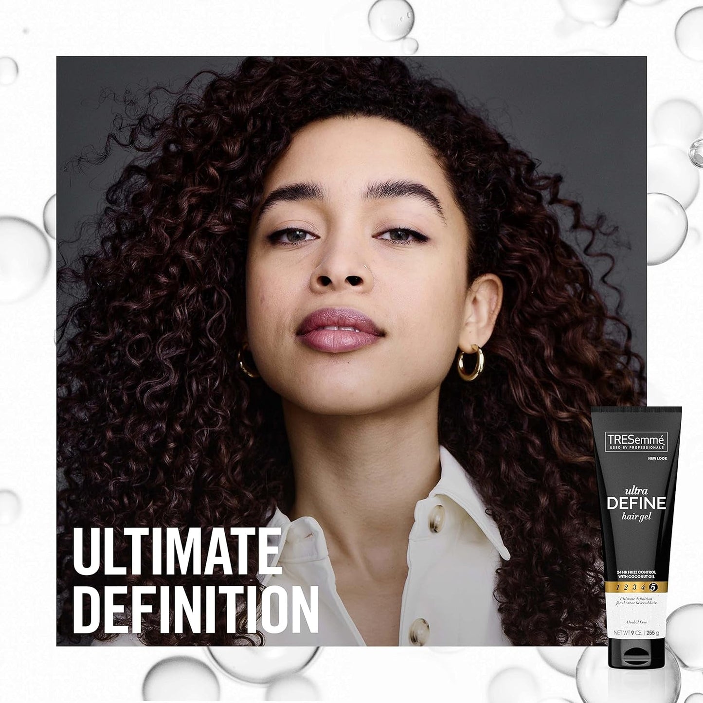 Hair Gel, Ultra Firm Control, Frizz Control Volumizing Hair Products, Curly Hair Gel Holds in High Humidity, 9 Oz.