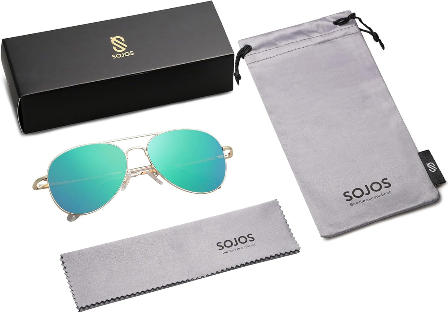 Classic Aviator Sunglasses for Women Men Metal Spring Hinges SJ1030