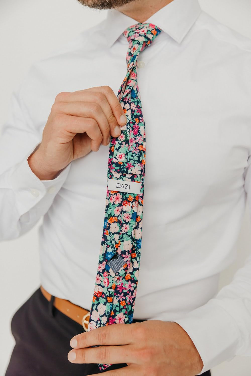 Men'S Skinny Tie Floral Print Cotton Necktie, Great for Weddings, Groom, Groomsmen, Missions, Dances, Gifts.