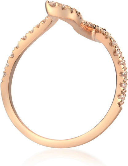 10K Rose Gold Natural White Diamond Ring for Women | Ethically, Authentically & Organically Sourced Hand-Crafted Jewelry for Her | Diamond Ring for Women.