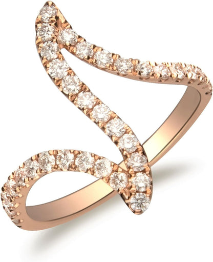 10K Rose Gold Natural White Diamond Ring for Women | Ethically, Authentically & Organically Sourced Hand-Crafted Jewelry for Her | Diamond Ring for Women.