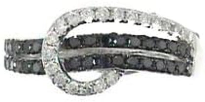 10K White Gold Natural Black & White Diamond Ring for Women | Ethically, Authentically & Organically Sourced Hand - Crafted Jewellry for Her | Diamond Ring for Women. - WORLD TIME VISITS
