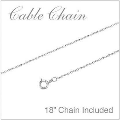 10K White Gold Ruby and Diamond Cross Pendant with 18" Chain