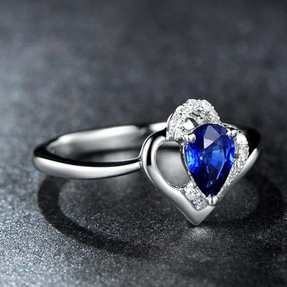 10K/14K/18K Gold Created Sapphire Teardrop Pear Cut Engagement Rings for Women Jewelry Gifts for Her