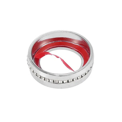 Car Bling Rhinestone Multimedia Volume Audio Knob Trim Interior Accessories Set for Mercedes Benz a B C E S GLA GLK CLA CLS Silver Tone