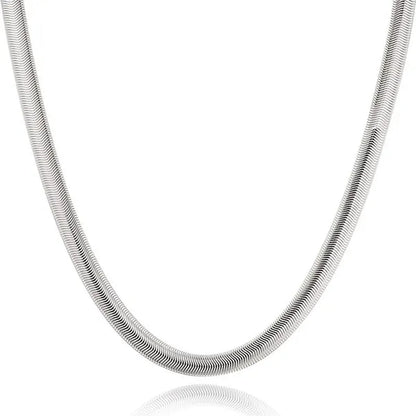 6Mm 925 Sterling Silver Flat Snake Bone Chain Necklace