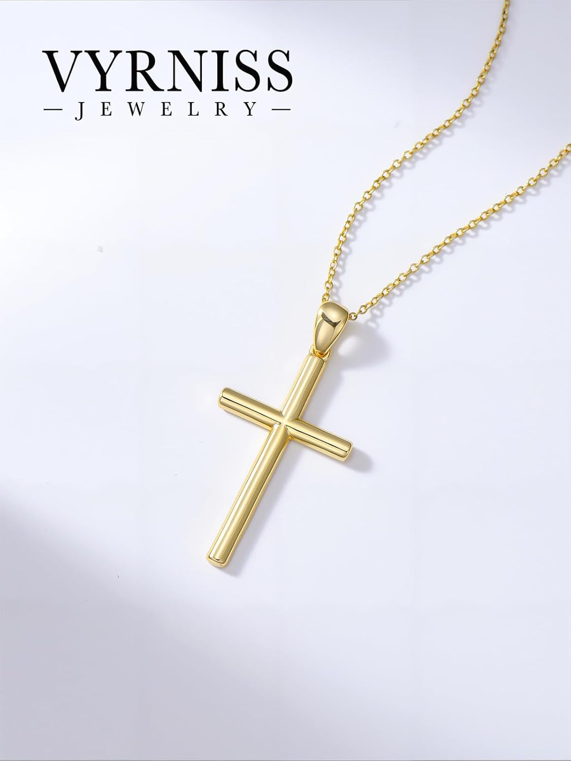 18K Gold Cross Pendant for Women Gold Cross Necklace 18K Gold Jewelry Religious Gift