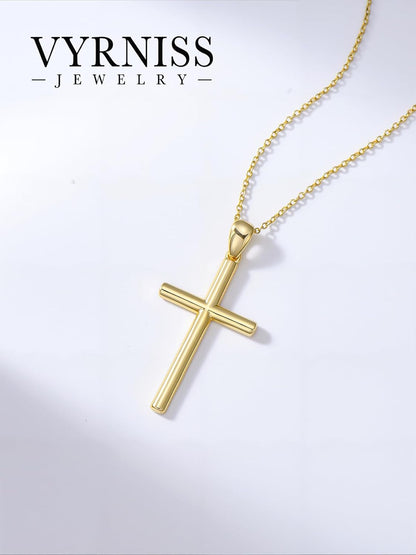 18K Gold Cross Pendant for Women Gold Cross Necklace 18K Gold Jewelry Religious Gift
