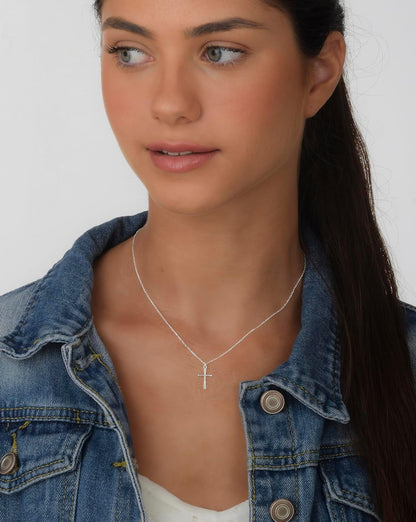 Cross Necklace for Women, 16-18 Inches Silver/Gold Chain, Women'S Small Simple Cross Necklaces Religious Charm Jewelry, Faith Gift for Her