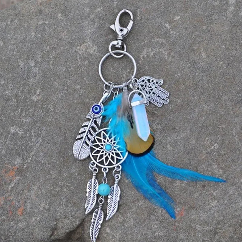 Best Valentine'S Day Gift! Women Dream Catcher Bohemia Style Key Ring Pendant Feather Key Chain Bag Decor Tassel