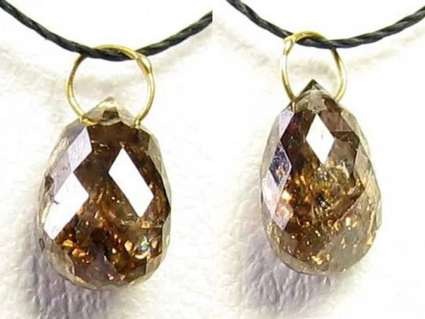 1.19 Cts Champagne Diamond Briolette 18K Pendant | 8X5X3Mm | 1 Diamond |