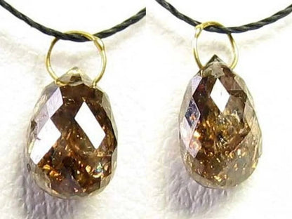 1.19 Cts Champagne Diamond Briolette 18K Pendant | 8X5X3Mm | 1 Diamond |