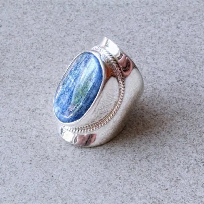 Simple Women Silver Color Sapphire Zirconia Ring Boho Anniversary Bridal Wedding Engagement Jewelry