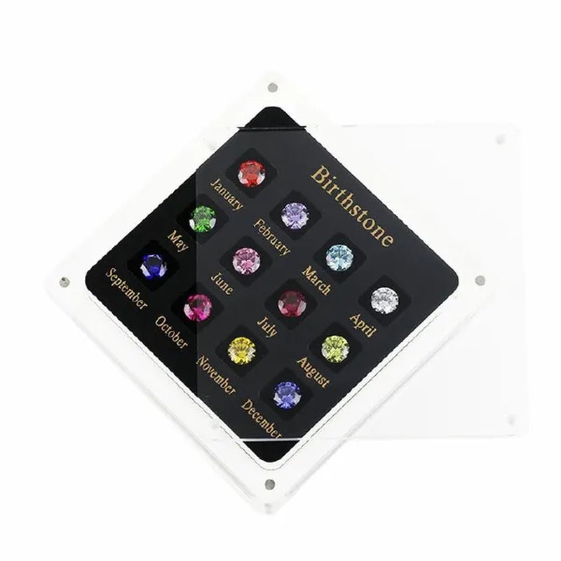 12 Birthstone Cubic Zirconia and Corundum Loose Gem Stone Cz Display Tools Box Dia Mond Tester Master Set
