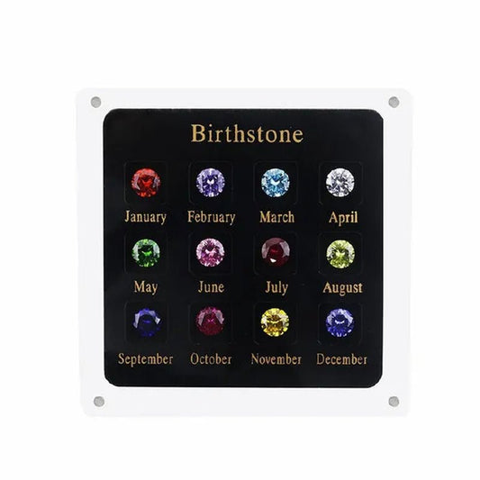 12 Birthstone Cubic Zirconia and Corundum Loose Gem Stone Cz Display Tools Box Dia Mond Tester Master Set - WORLD TIME VISITS