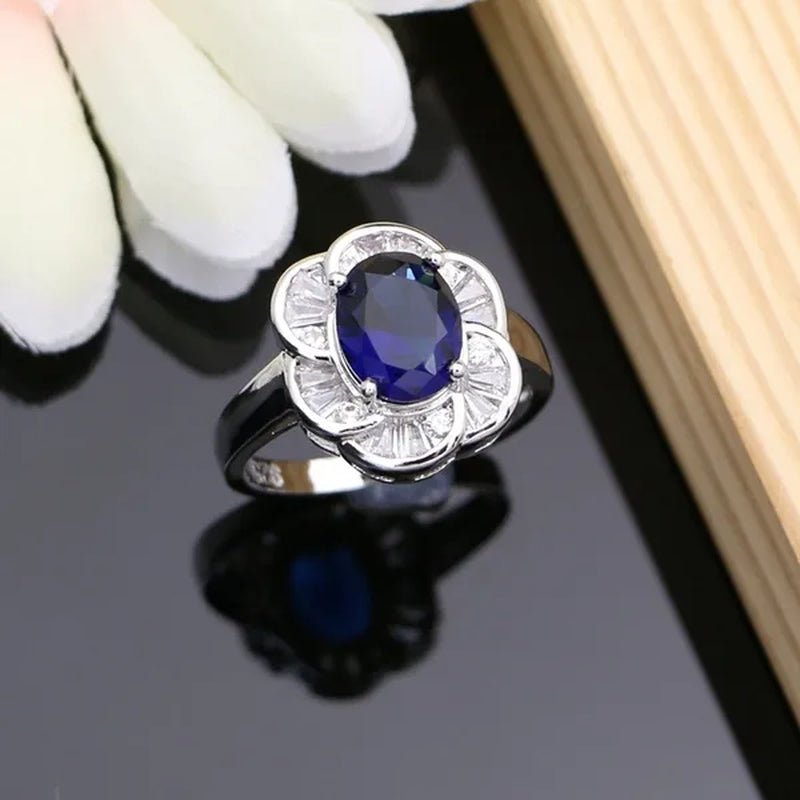 12 Colors Gemstone Jewelry Kits 925 Silver Jewelry Sets Sapphire Amethyst Ruby Emerald Charm for Wedding Women