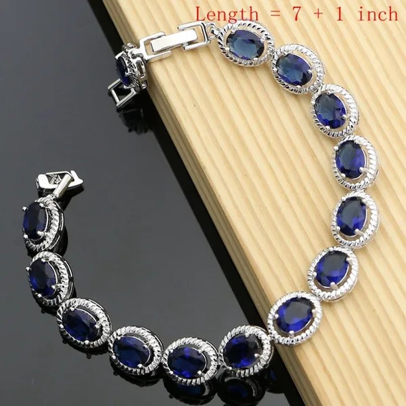 12 Colors Gemstone Jewelry Kits 925 Silver Jewelry Sets Sapphire Amethyst Ruby Emerald Charm for Wedding Women