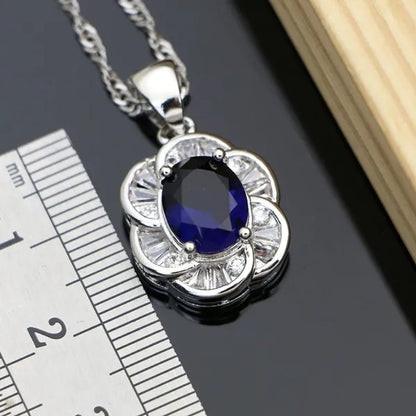 12 Colors Gemstone Jewelry Kits 925 Silver Jewelry Sets Sapphire Amethyst Ruby Emerald Charm for Wedding Women
