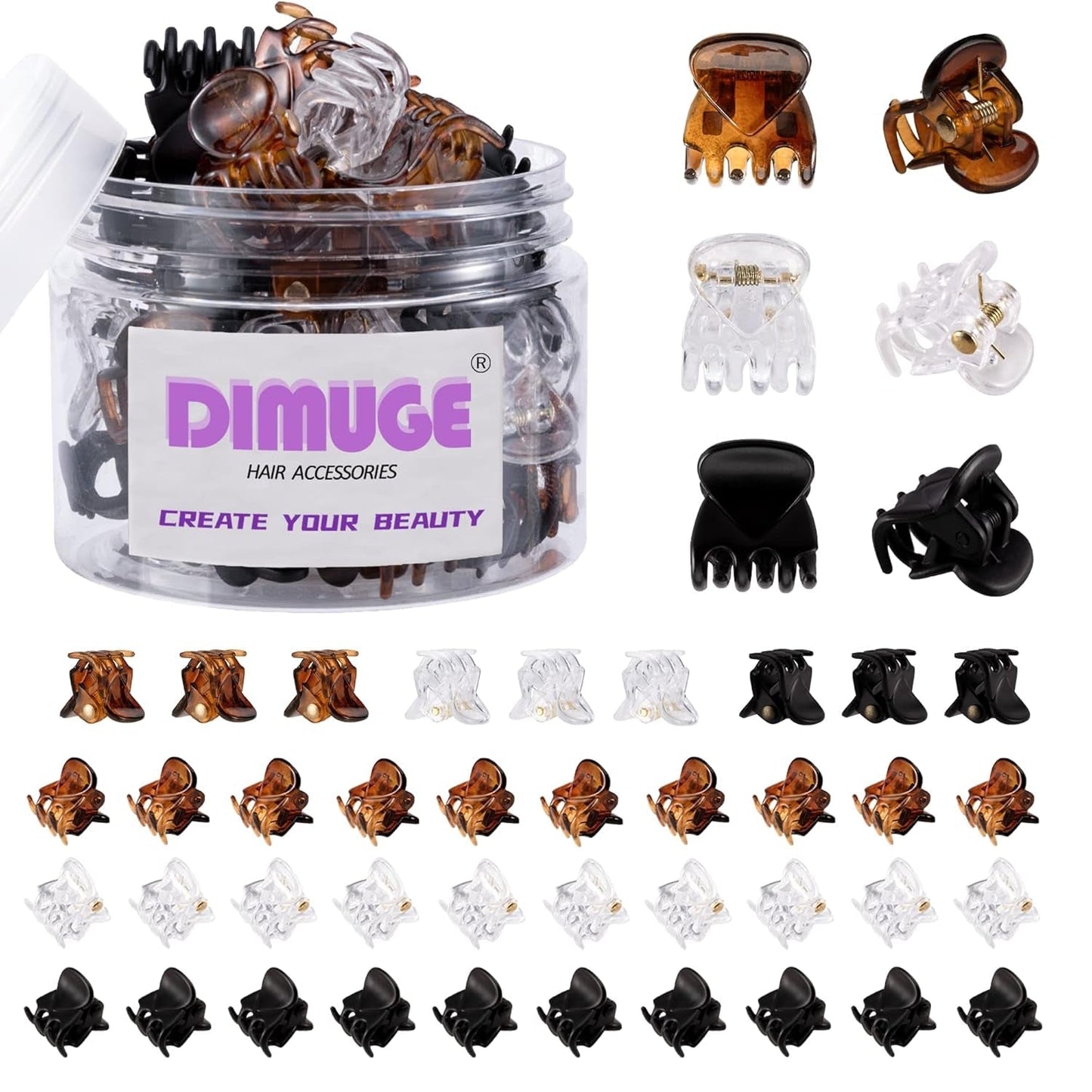 1/2 Inch Durable Mini Small Hair Claw Clips 45Pcs Great for Women & Girls Design Hairstyles, Grip Stronger Jaw Tiny Hair Clips for Hold Hair Back, Bangs, Others Styling. - WORLD TIME VISITS