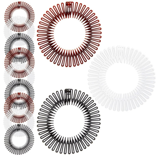 12 Pack 90S Zig Zag Style Circle Headbands with Teeth for Women'S Hair Accessories (3 Assorted Colors) - WORLD TIME VISITS