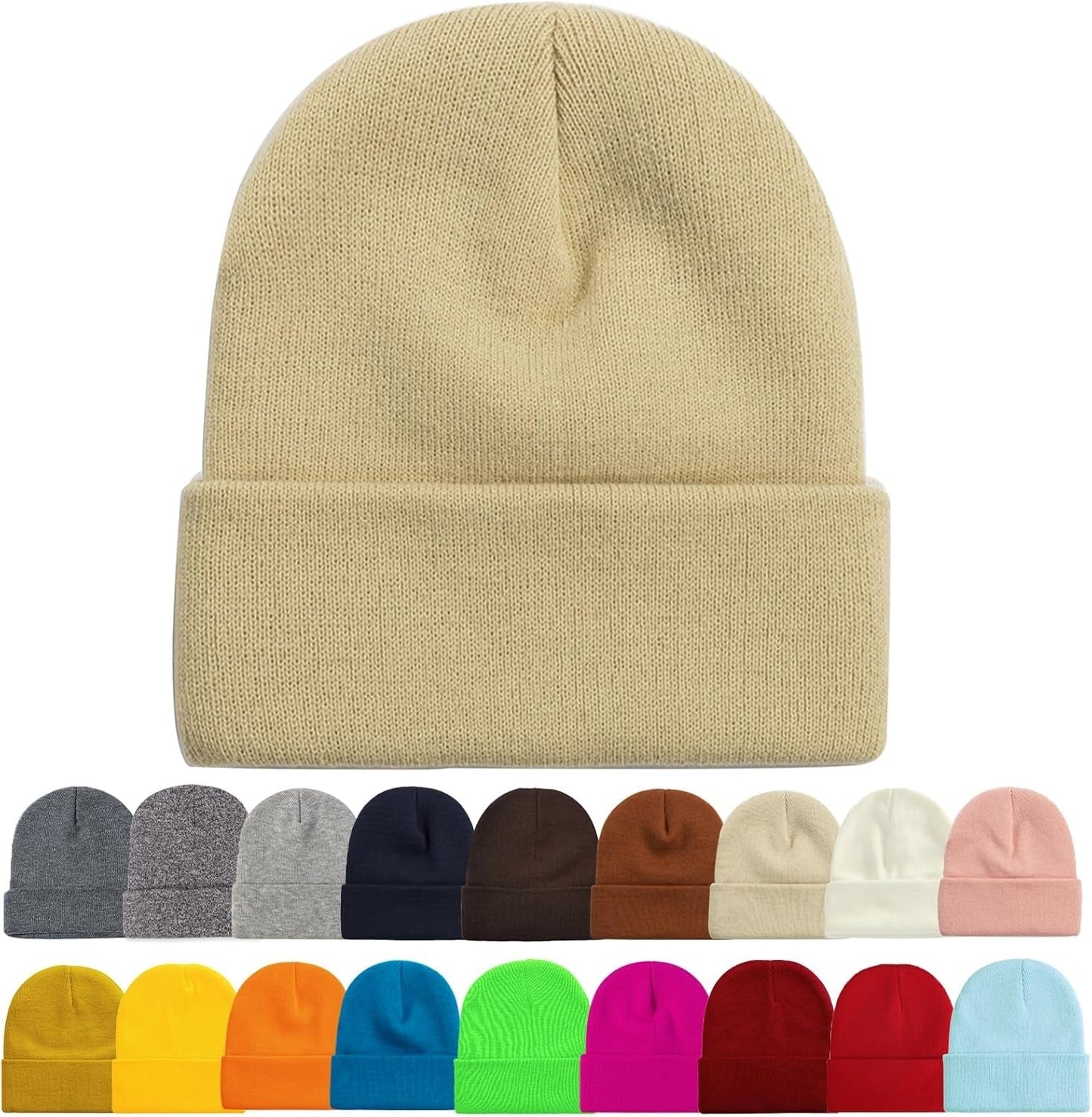 1&2 Pack Beanie for Men Women Slouchy Beanie Hats Winter Knit Caps Soft Ski Hat Unisex - WORLD TIME VISITS