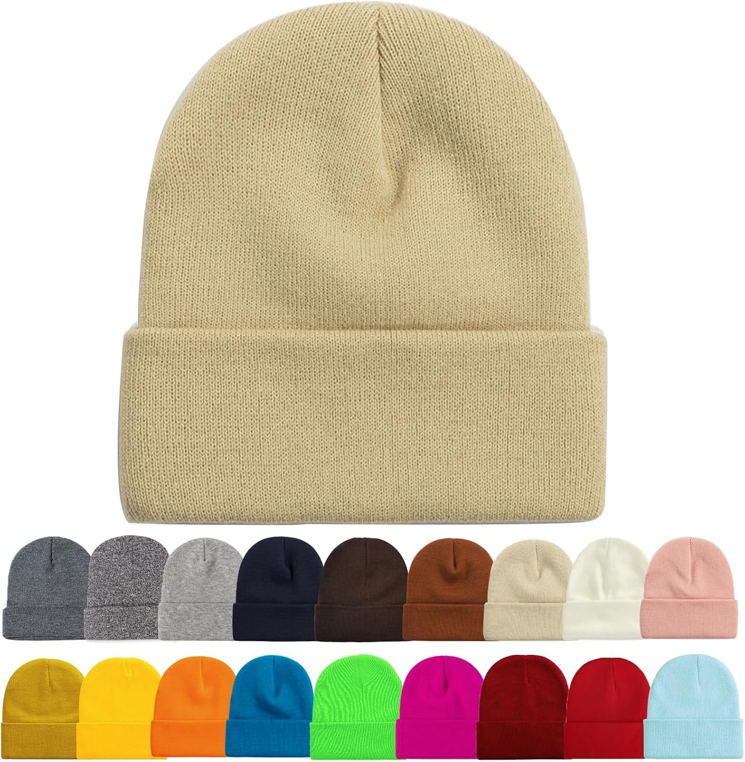 1&2 Pack Beanie for Men Women Slouchy Beanie Hats Winter Knit Caps Soft Ski Hat Unisex - WORLD TIME VISITS