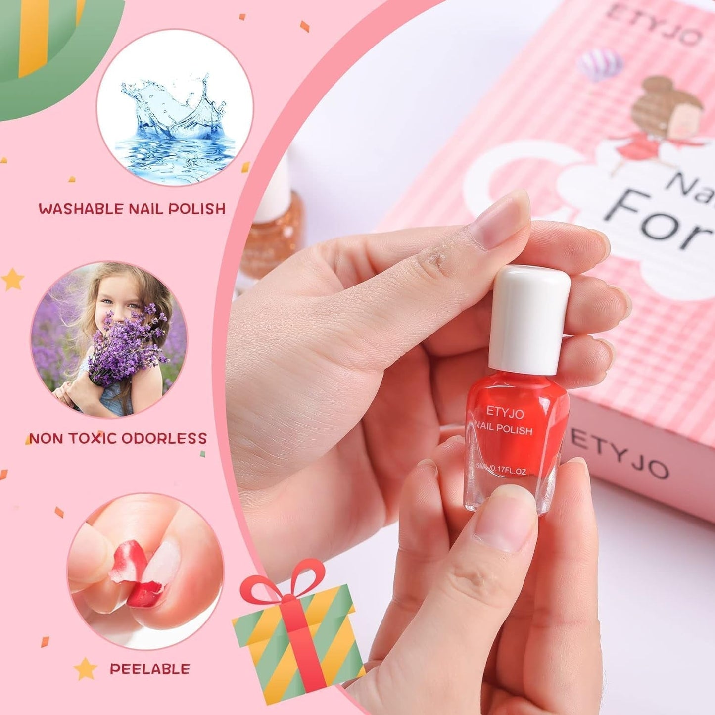 12 Rainbow Colors Peel - Off Kids Washable Quick Dry Girls Nail Polish Kit for Kids Teen Little Girlstoddler Ages 3 - 12 - WORLD TIME VISITS