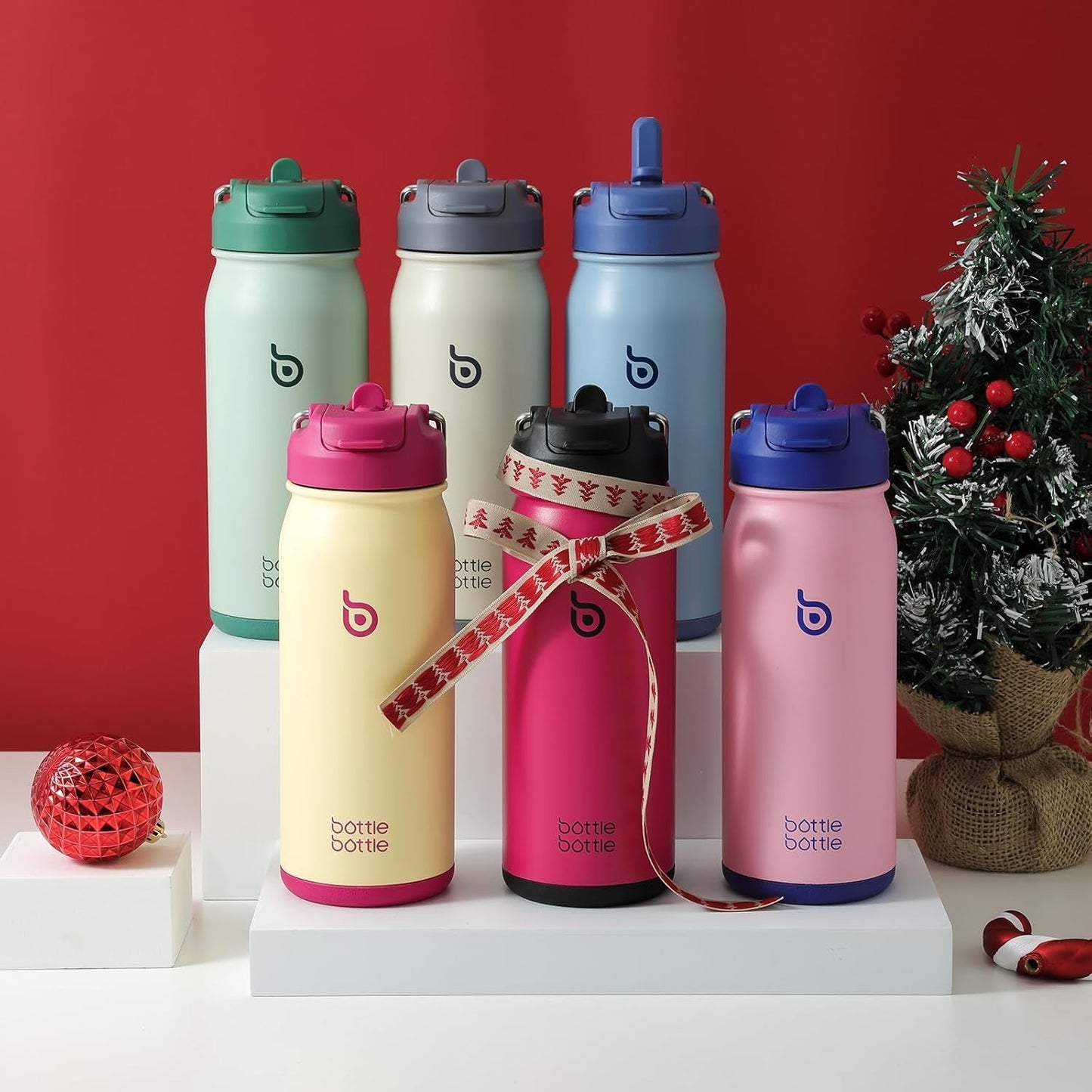16 Oz Sports Water Bottle Stainless Steel Insulated Kids Water Bottle with Straw and Pills Holder for Gifts and School (Purple)